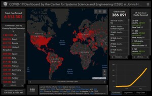 Wiedza na wagę zdrowia - FME pomaga zebrać dane o COVID-19 <br />
Mapa John Hopkins University 