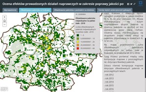 Zmiana jakości powietrza w krakowskim geoportalu