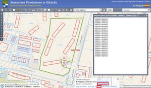 Współrzędne punktów załamania działki w geoportalach e-mapa.net