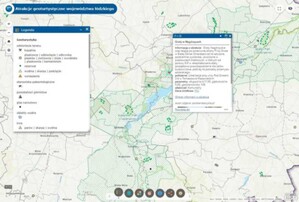 Mapa atrakcji geoturystycznych w łódzkim geoportalu