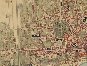 Plan Warszawy 1825 <br />
Fragment środkowego arkusza planu z 1825 r.