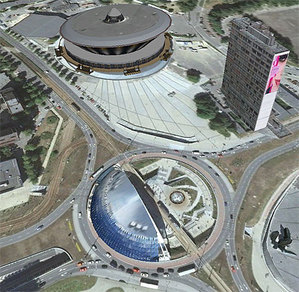 Sześciu chętnych na zdjęcia lotnicze dla Katowic <br />
fot. Google Earth