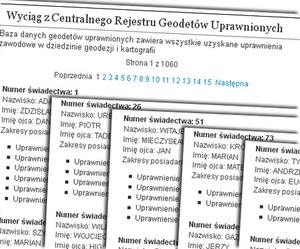 Znajdź geodetę uprawnionego