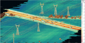 Bezzałogowa platforma skanująca w firmie geodezyjnej <br />
Linie energetyczne w kompozycji Reflectance, fot. LiDAR3D