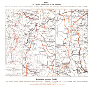 Na salonach i polach bitew, czyli batalia o wschodnie granice Polski po wojnie polsko-bolszewickiej <br />
Mapy z wariantami granicy wschodniej z Polskiego Atlasu Kongresowego (1921)