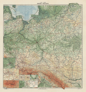 Nowe mapy w Archiwum WIG <br />
Mapa fizyczna Polski z 1932 r. w skali 1:1 250 000, E. Romer i T. Szumański