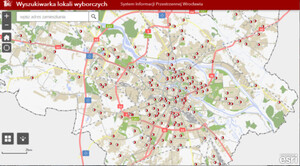 Mapa i wyszukiwarka lokali wyborczych we wrocławskim geoportalu