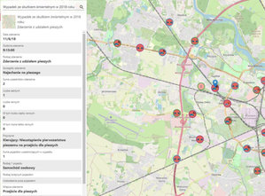 Wypadki drogowe w dolnośląskim geoportalu