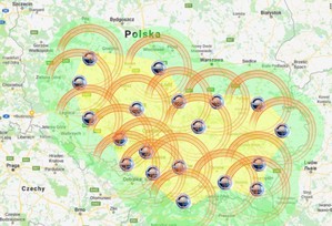 RtkNet również na północy Polski <br />
Dotychczasowy zasięg RtkNet