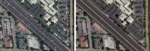 Toyota ma sprawdzony pomysł na przystępne i dokładne mapy dróg <br />
Zdjęcie satelitarne przed i po obróbce