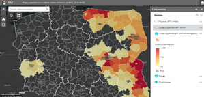 Mapa rozprzestrzeniania się ASF w Polsce