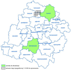 Łódzkie zleca aktualizację BDOT10k i opracowanie map <br />
Obszar opracowania