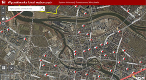 Mapa i wyszukiwarka lokali wyborczych we wrocławskim geoportalu