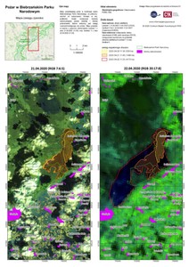 Eksperci z CBK PAN o pożarze w Biebrzańskim Parku Narodowym <br />
Analiza obserwacji z satelitów Landsat-7 i Sentinel-3