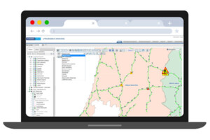 Geoinformacja w zarządzaniu siecią transportową <br />
Widok zakładki "mapa z listą dostępnych utrudnień"