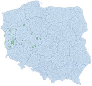 Obrazy intensywności do pobrania z Geoportalu <br />
Obszary, dla których udostępniono obrazy intensywności