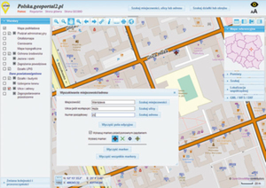 Usługa lokalizacji adresu w geoportalu firmy Geobid