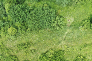 Fragment zdjęcia z drona, na którym system SARUAV wykrył zaginionego (fot. Grupa Bieszczadzka GOPR)