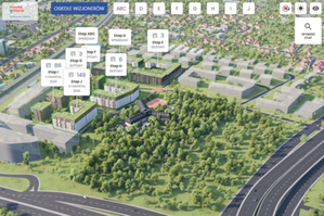 Wizualizacja okolic inwestycji Osiedle Wizjonerów w Krakowie przygotowana w technologii SmartMakieta