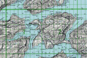 Fragment mapy w skali 1:100 000 Norwegii wydanej w lutym 1944 r. dla Luftwaffe