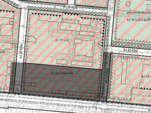 Miejscowy plan zagospodarowania przestrzennego z jednym z "dziwnych" projektów działki 4/44 (fot. Urząd m.st. Warszawy)