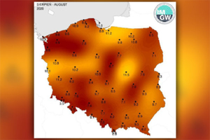 IMGW-PIB prezentuje mapy ryzyka termicznego <br />
Fragment mapy ryzyka termicznego