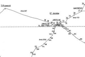 GUGiK zleca modernizację podstawowej osnowy wysokościowej <br />
Fragment szkicu linii niwelacyjnych poligonu testowego