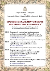 Zapowiedź webinarium o zniekształceniach dawnych map