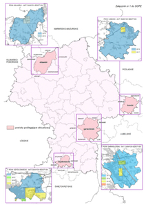 Mazowsze zleca aktualizację BDOT10k kolejnych powiatów <br />
Zasięg przestrzenny zamówienia (fot. SIWZ)