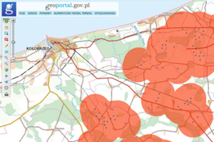 Strefy wokół turbin wiatrowych w Geoportalu