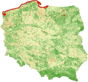 GUGiK publikuje mozaikę NDVI dla Polski