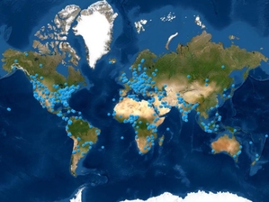 Cały świat świętuje Dzień GIS <br />
Mapa obchodów Dnia GIS 2021 (źródło: gisday.com)