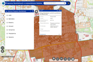 Rewitalizacje w województwie łódzkim w aplikacji