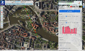 Profile na podstawie NMT 5 m w Geoportalu