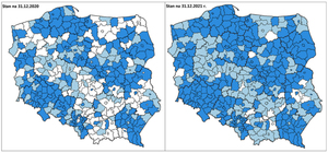 Stan wdrożeń układu PL-EVRF2007-NH na koniec 2021 r.