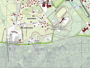 GUGiK publikuje pierwsze automatycznie wygenerowane mapy topograficzne [aktualizacja] <br />
Fragment arkusza dla Zakopanego