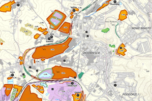 Mapa poprzemysłowych zmian form terenu Wałbrzycha nagrodzona <br />
Fragment nagrodzonej mapy