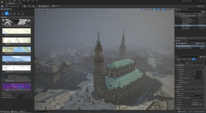 Esri pomoże tworzyć realistyczne wizualizacje 3D w Unreal Engine <br />
Przykład połączenia danych geoprzestrzennych i efektów pogodowych w ArcGIS Maps SDK with Unreal Engine 5 (fot. Esri)