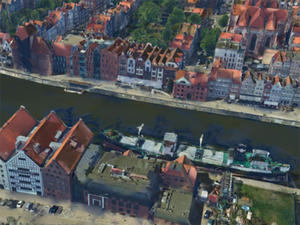 Zdjęcia ukośne i modele mesh również będą trafiać do PZGiK <br />
Model mesh dla fragmentu Gdańska