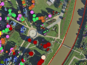 Rzeszów zamawia wszechstronną teledetekcyjną inwentaryzację miasta <br />
Fragment mapy koron drzew Rzeszowa