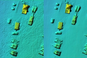 Jeszcze wierniejsza rekonstrukcja z OpenDroneMap 3.0 <br />
Model terenu wygenerowany w ODM 2.8.0 (po lewej) i ODM 3.0.0 (po prawej)