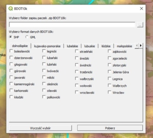Nowa wtyczka dla QGIS ułatwi pobieranie BDOT10k
