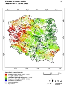 POLSA uruchamia satelitarny monitoring suszy <br />
Przykładowe opracowanie POLSA