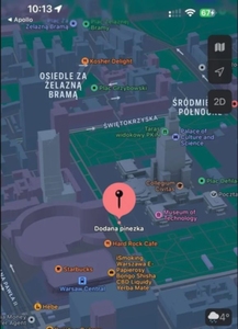 Apple prezentuje mapy 3D również dla Polski <br />
Warszawa na Mapach Apple (fot. Reddit)