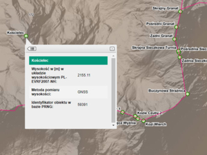 Szczyty górskie na Geoportalu