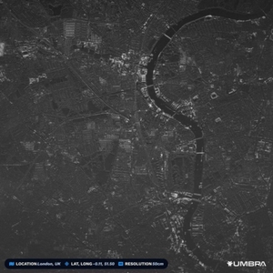 Wiele teledetekcyjnych ciekawostek w jednym starcie <br />
Zobrazowanie radarowe Londynu pozyskane przez satelitę Umbra