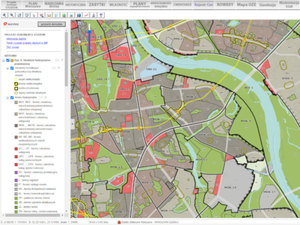 Projekt studium w stołecznym geoportalu