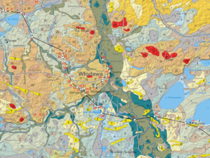 PIG-PIB przedstawia nowe mapy geologiczne <br />
Fragment "Mapy geologicznej pogranicza polsko-białorusko-ukraińskiego"