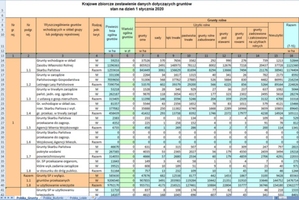 Z Geoportalu pobierzesz zestawienia zbiorcze EGiB <br />
Fragment zestawienia