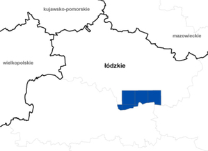 Aktualizacja BDOT10k dla 4 powiatów <br />
Zasięg aktualizacji w woj. łódzkim